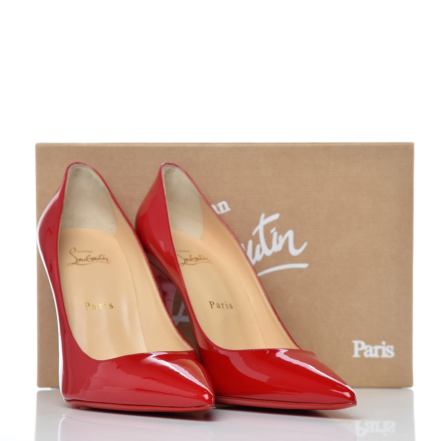Christian Louboutin Patent Decollete 554 100 Pumps 40.5 Loubi Red 9 of 9