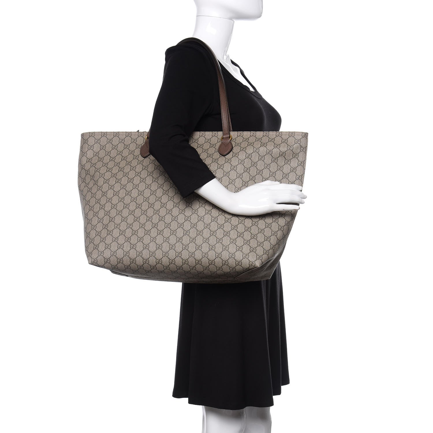 Gucci GG Supreme Monogram Medium Ophidia Shopping Tote Ebony 2 of 11