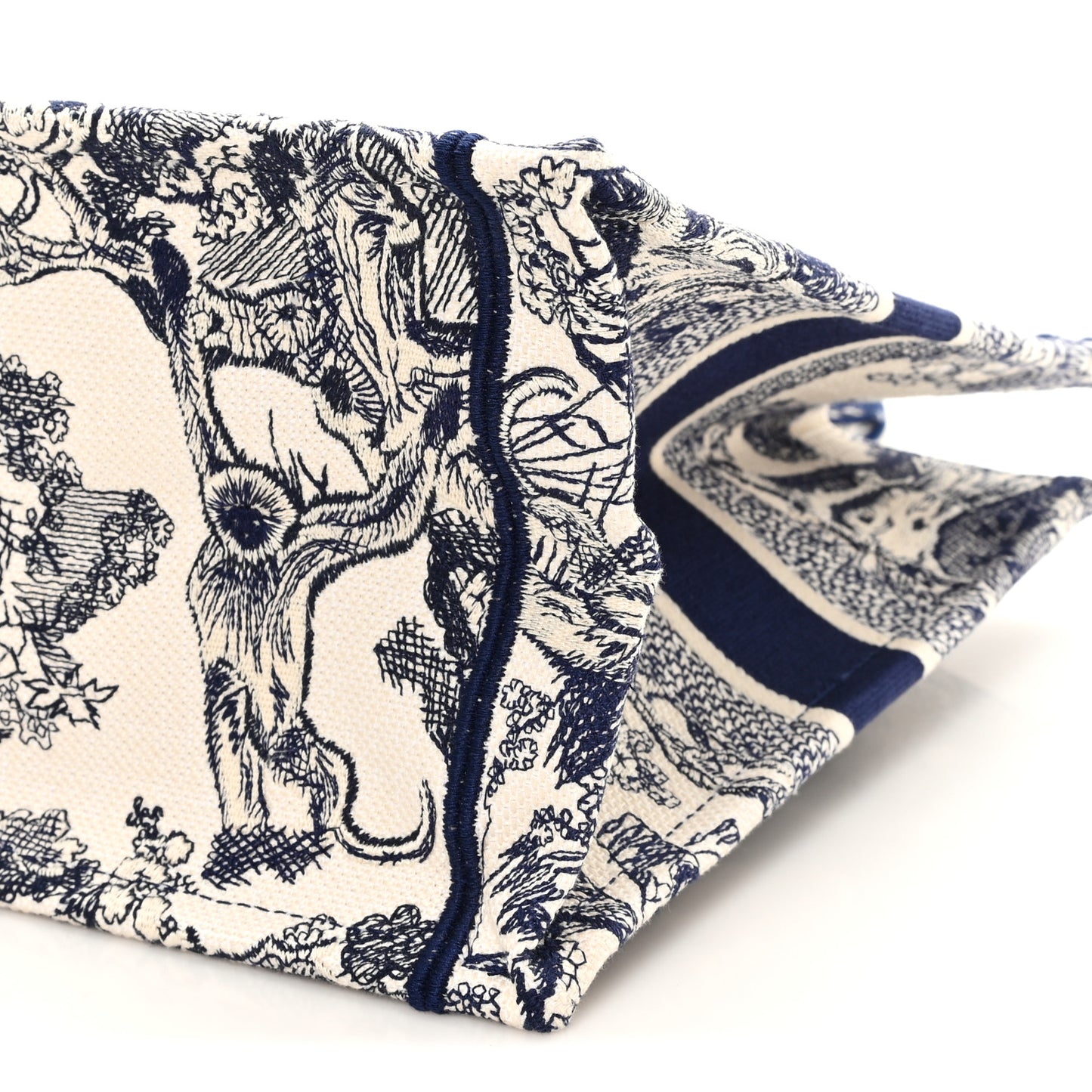 Canvas Embroidered Medium Dioriviera Toile De Jouy Book Tote Blue