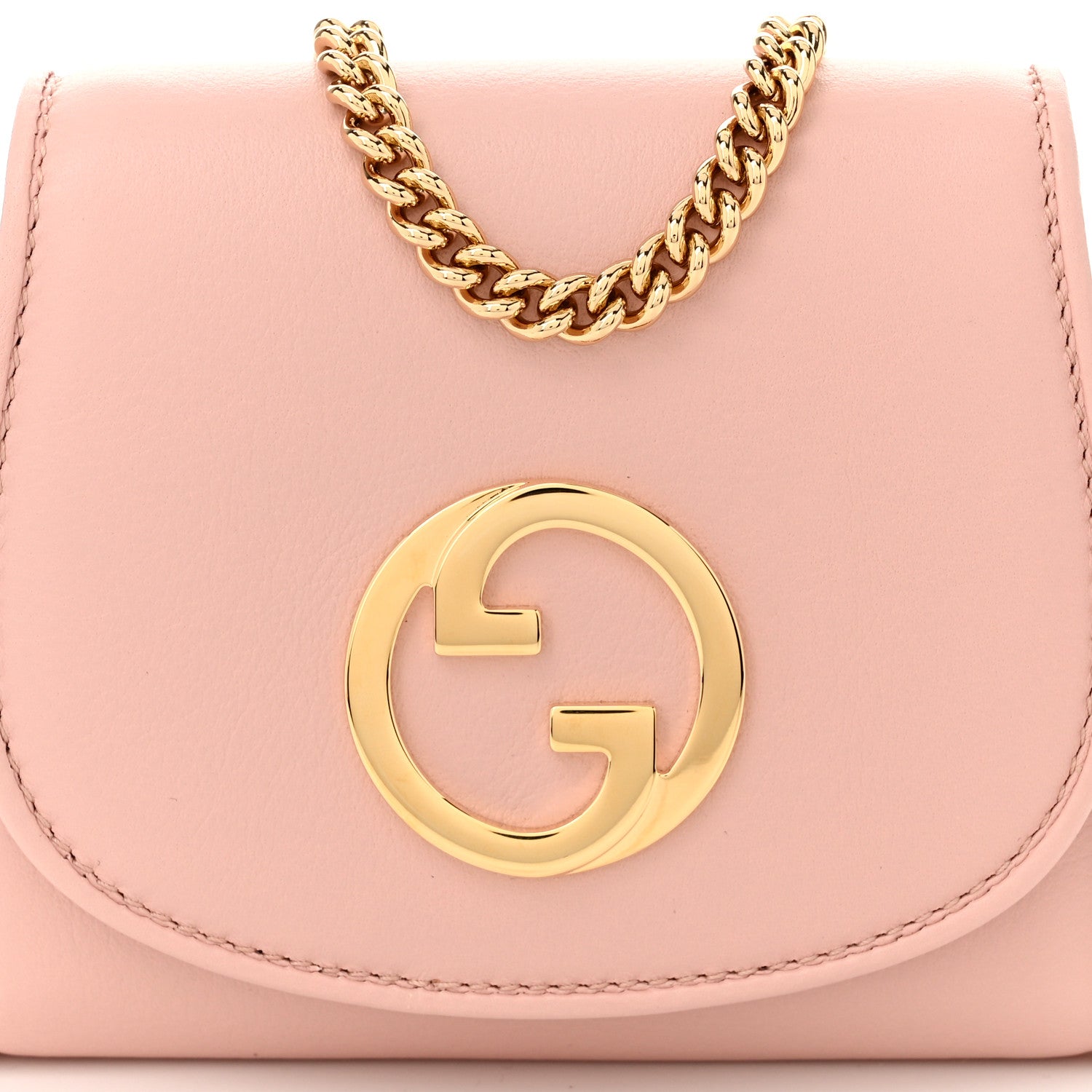Gucci Roxy Calfskin Medium Blondie Chain Wallet Powder Pink 9 of 12