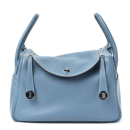 Hermes Taurillon Clemence Lindy 30 Blue Jean 1 of 9