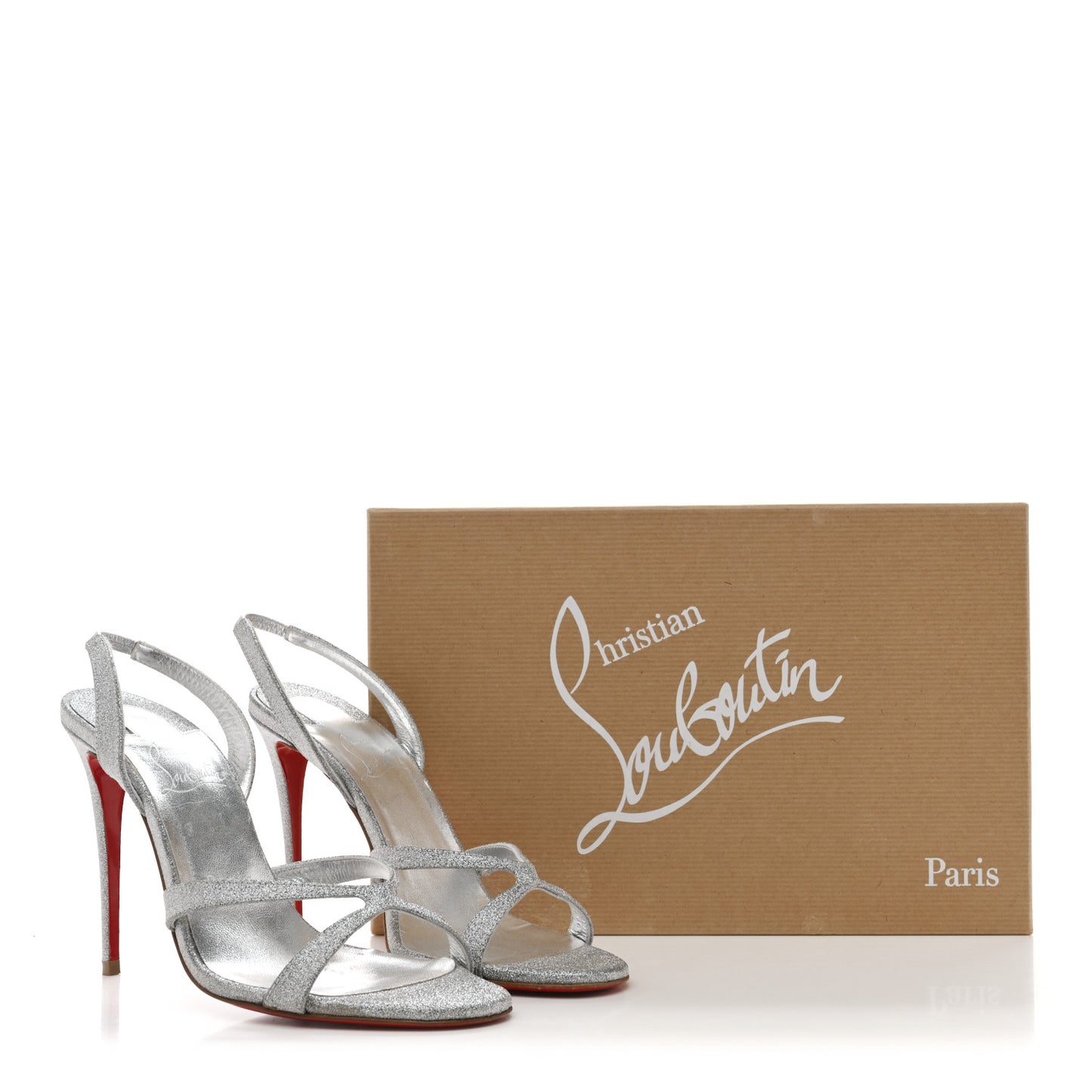 Glitter Emilie 100 Slingback Sandals 37 Silver