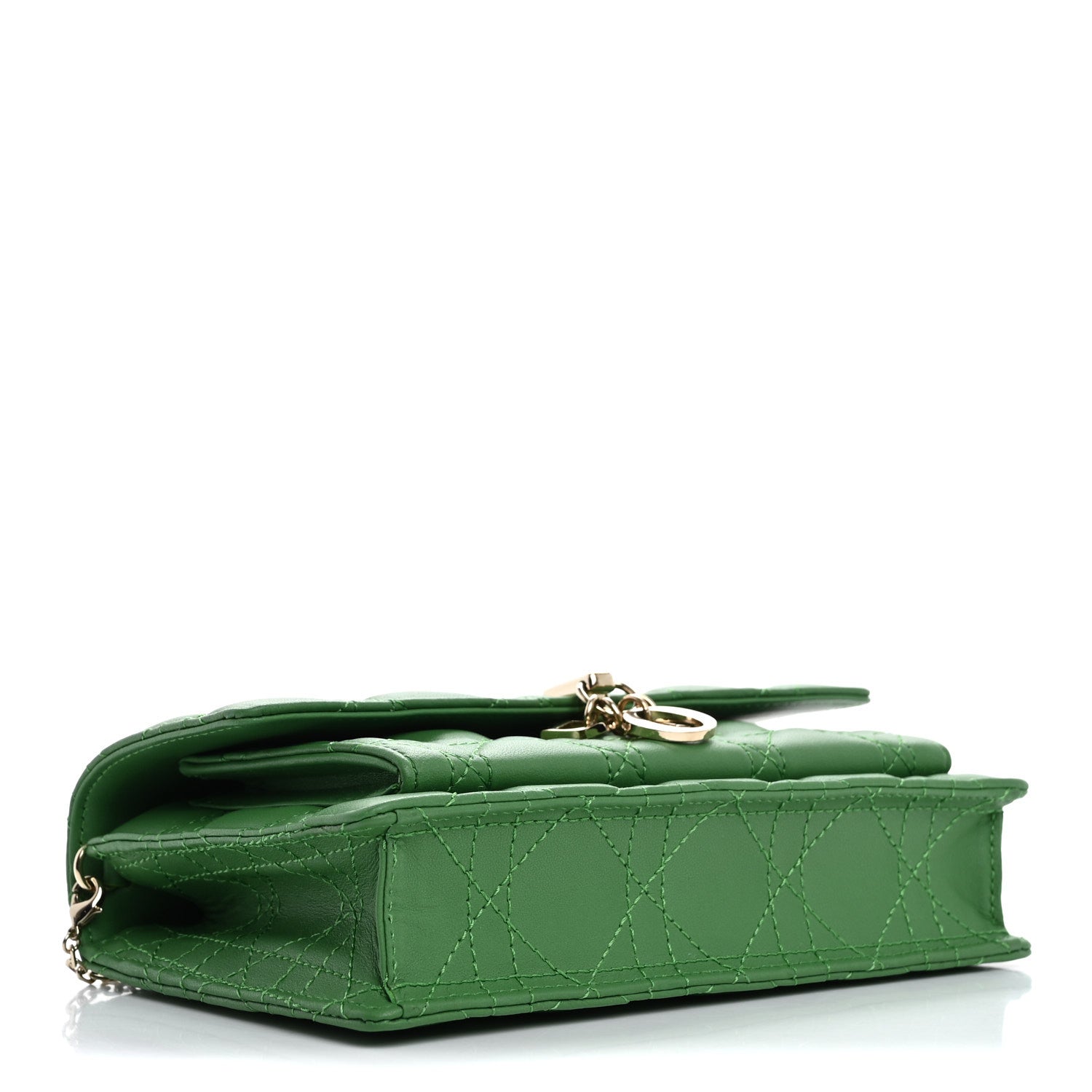 Christian Dior Lambskin Cannage My Dior Daily Chain Pouch Jade Green 4 of 14