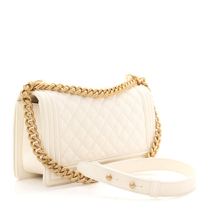 Chanel Caviar Quilted Medium Boy Flap White 3 of 11