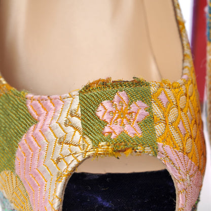 Christian Louboutin Tissu Glitter Dragon Lady Peep 150 Pumps 37.5 Pollen 11 of 12