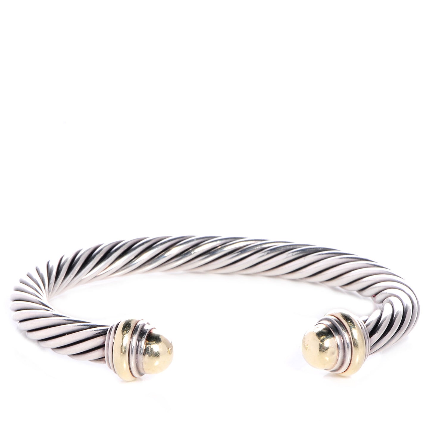Sterling Silver 14K Yellow Gold 7mm Cable Classics Bracelet