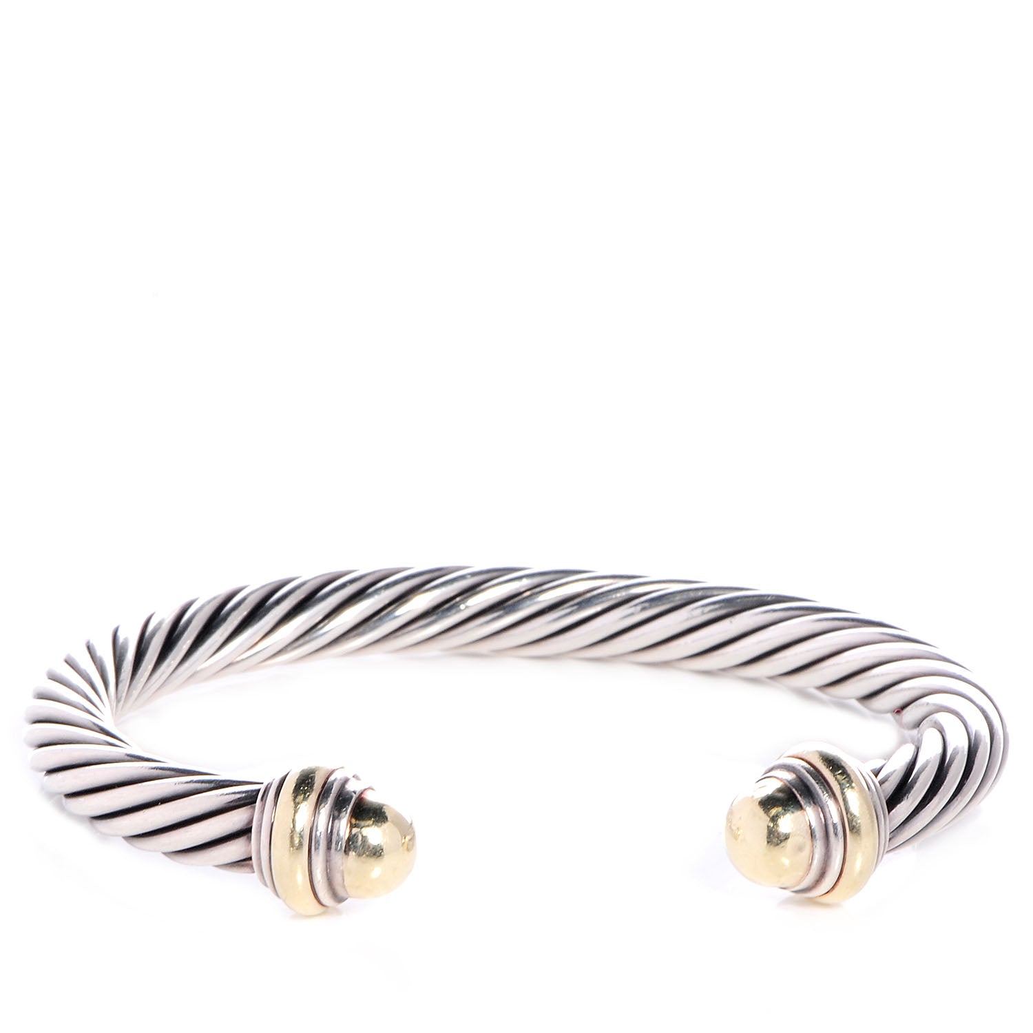 David Yurman Sterling Silver 14K Yellow Gold 7mm Cable Classics Bracelet 1 of 6