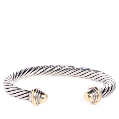 David Yurman Sterling Silver 14K Yellow Gold 7mm Cable Classics Bracelet 1 of 6