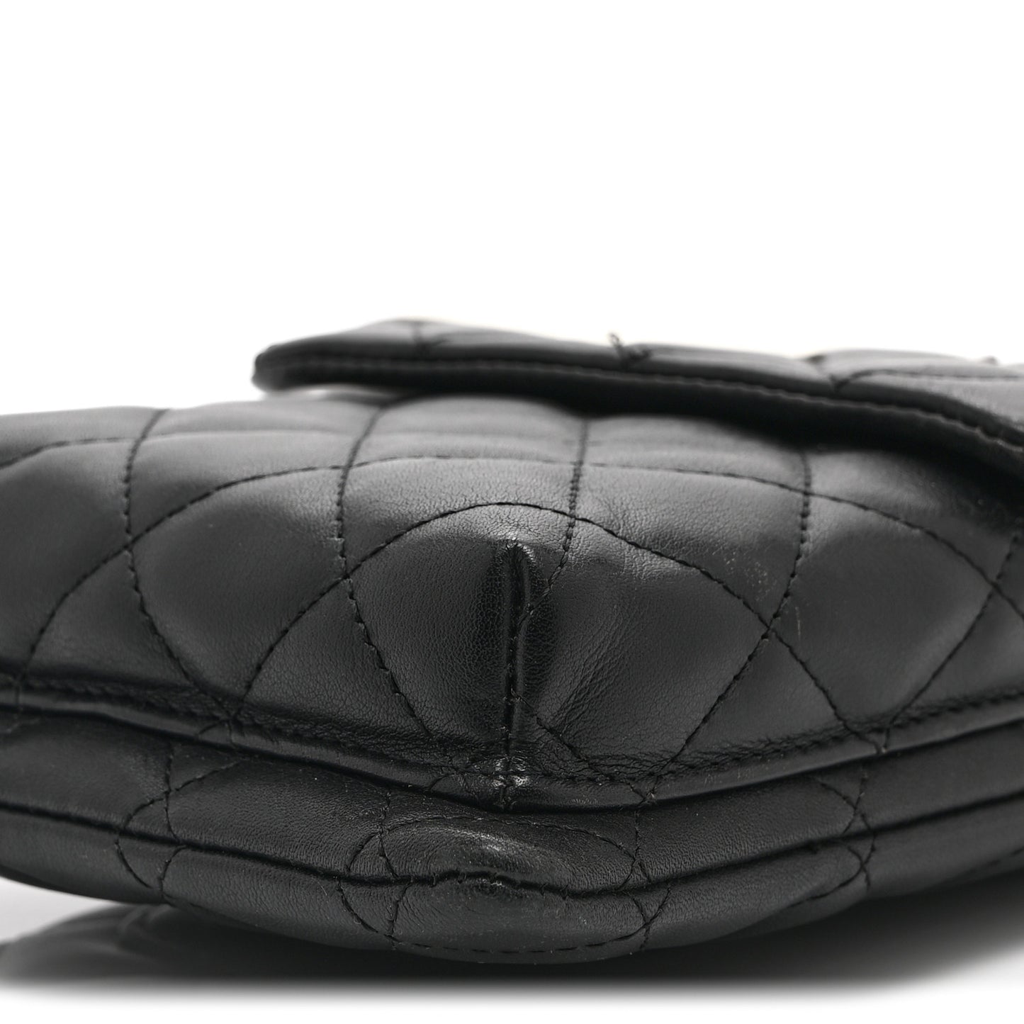 Calfskin Quilted Cambon Crossbody Messenger Black White