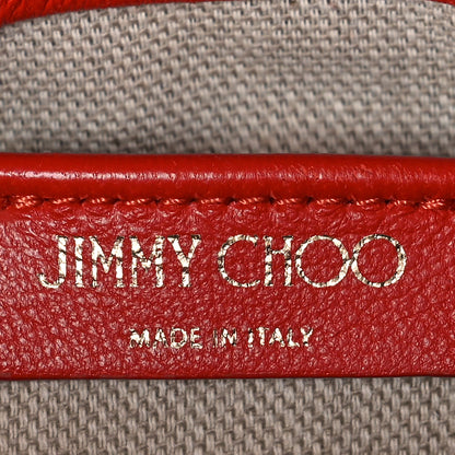 Jimmy Choo Raffia Snakeskin Print Fringed Bucket Bag Orange 6 of 10