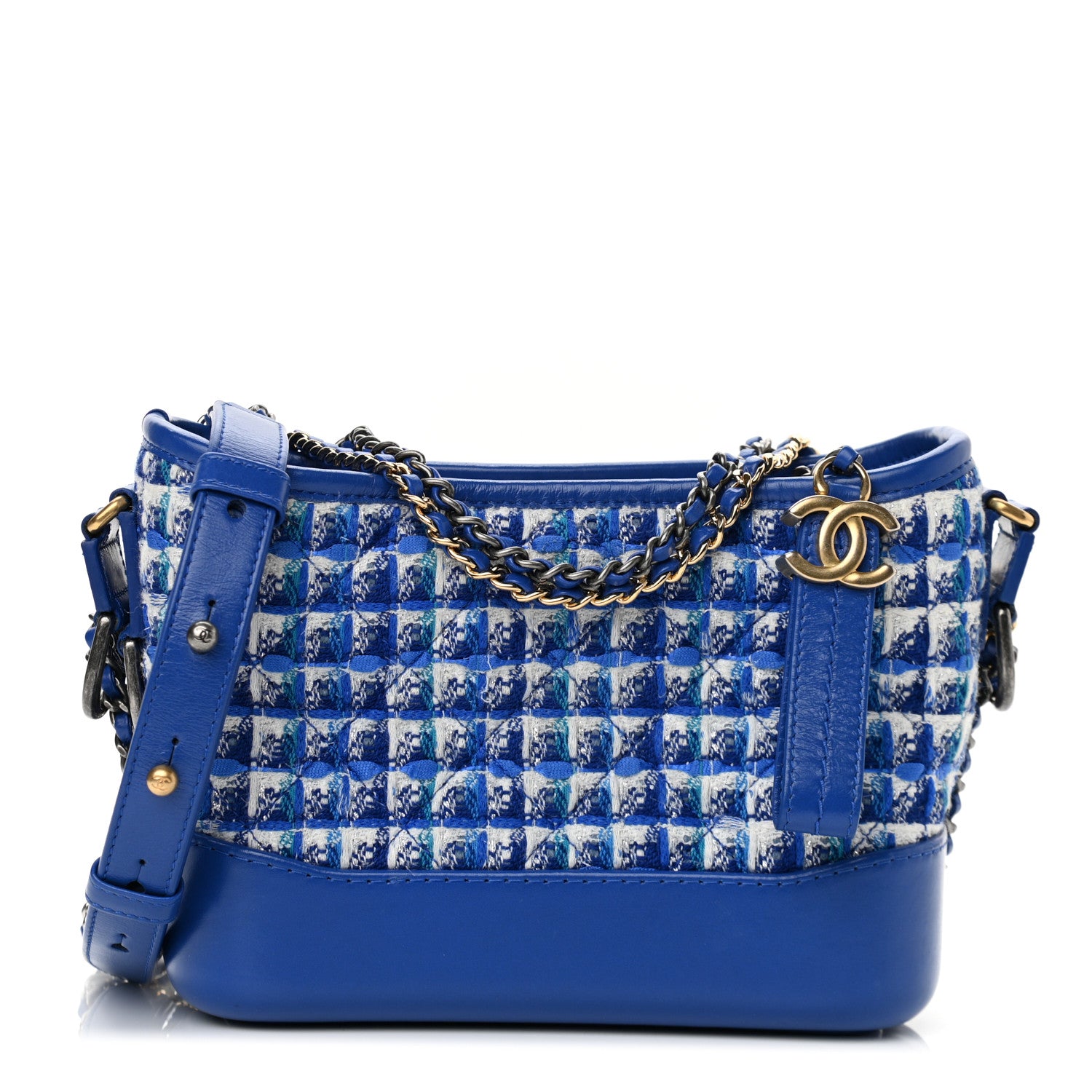 Chanel Tweed Calfskin Small Gabrielle Hobo Royal Blue 1 of 11