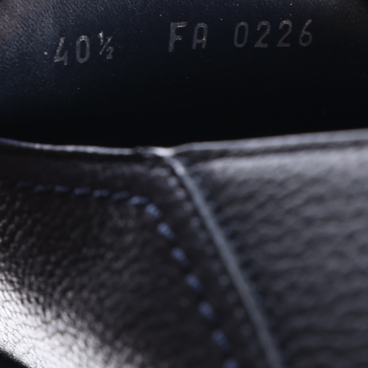 Grained Calfskin Ivy Loafers 40.5 Navy Blue