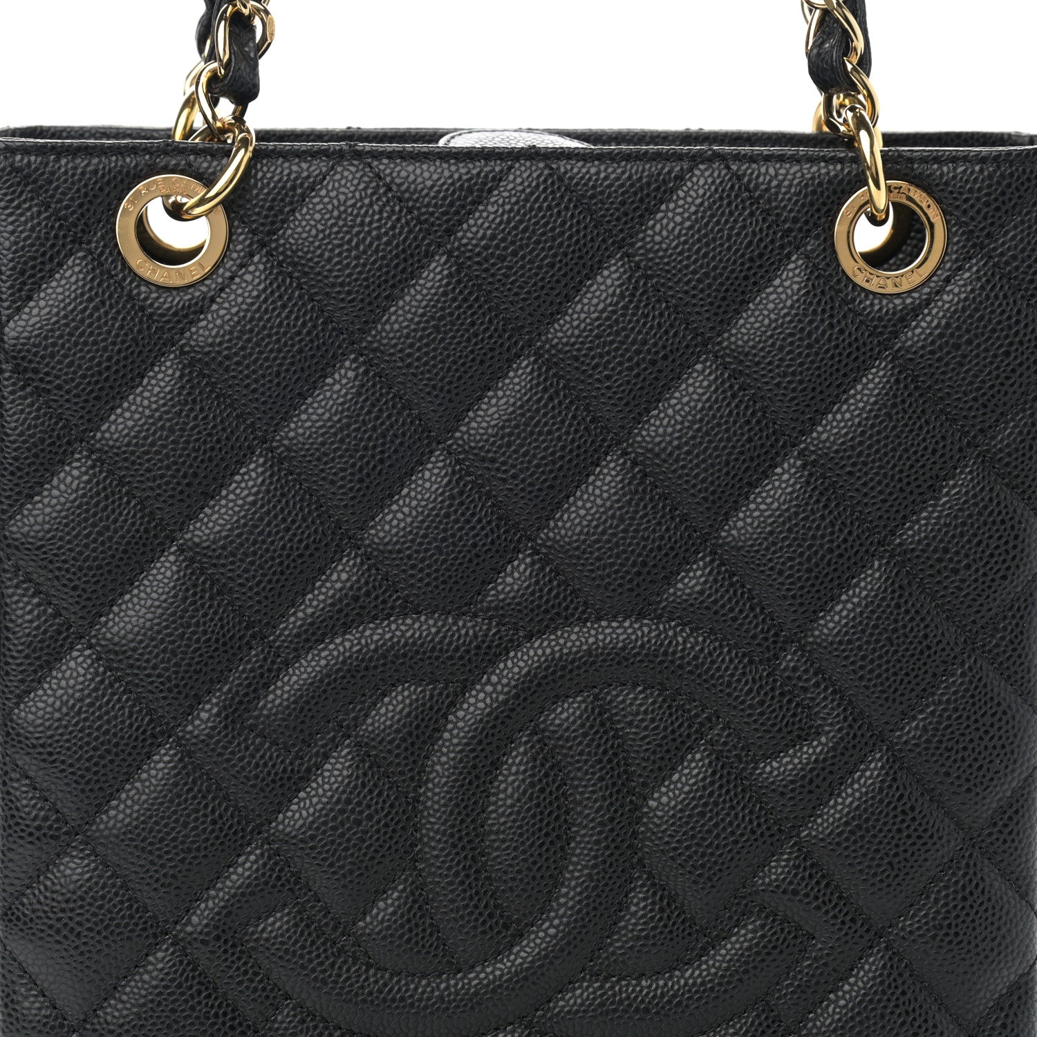 Chanel Caviar Quilted Petit Shopping Tote PST Black 8 of 12