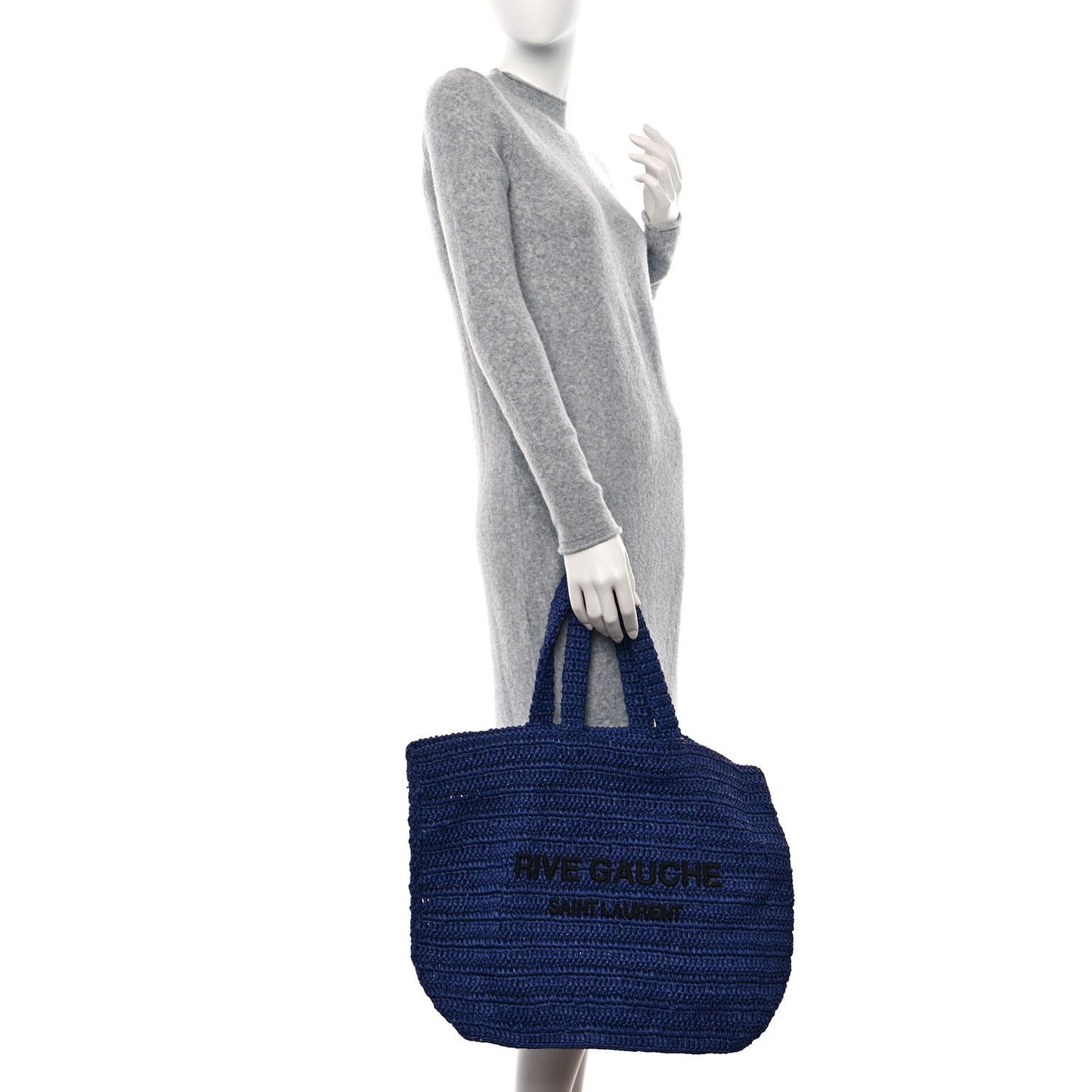 Raffia Rive Gauche Tote Blue