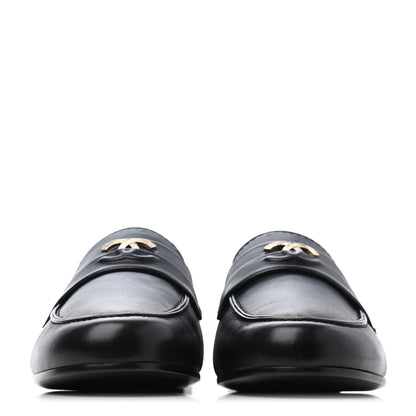 Chanel Lambskin CC Loafers 36.5 Black 2 of 4