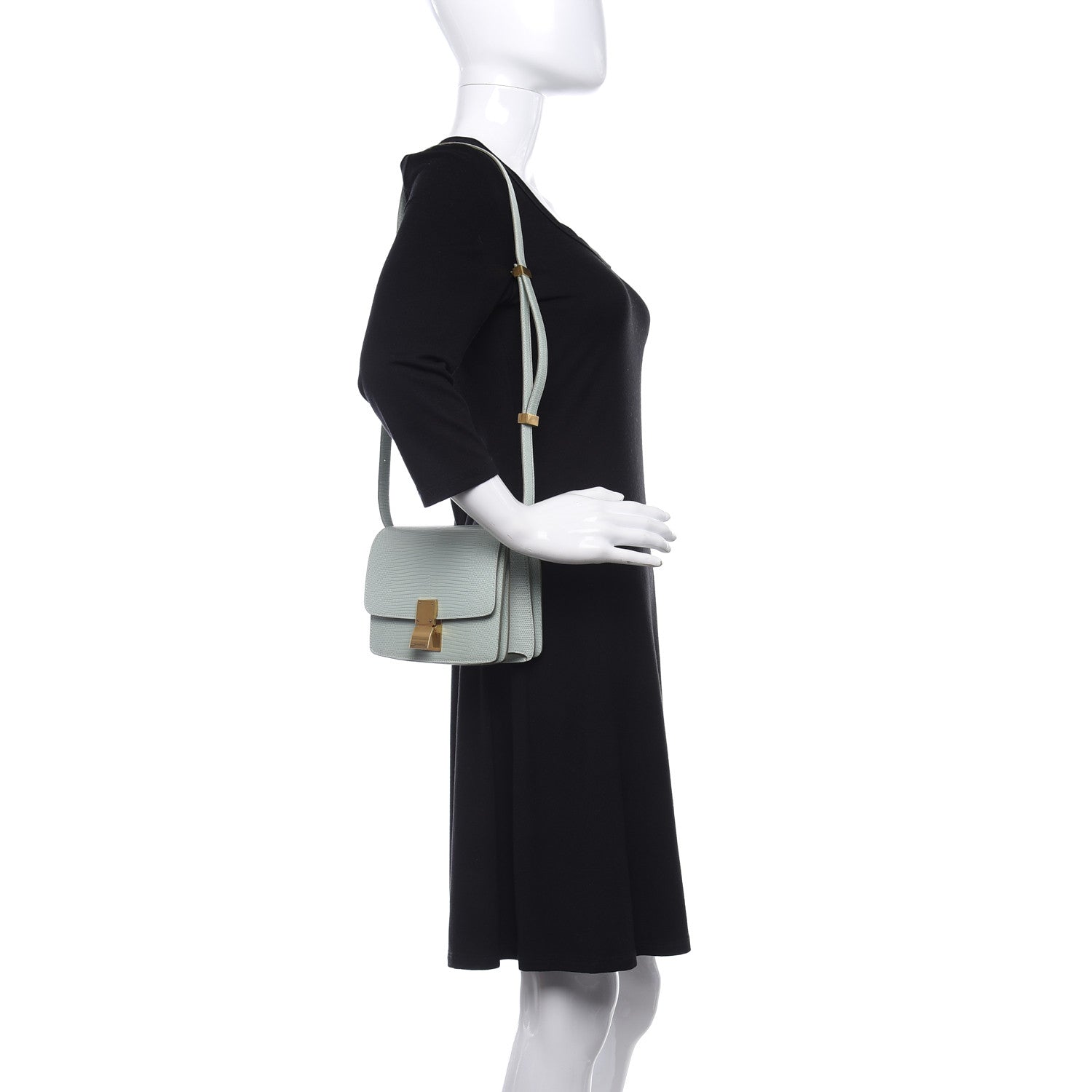 Celine Lizard Small Classic Box Flap Bag Pastel Green 2 of 8