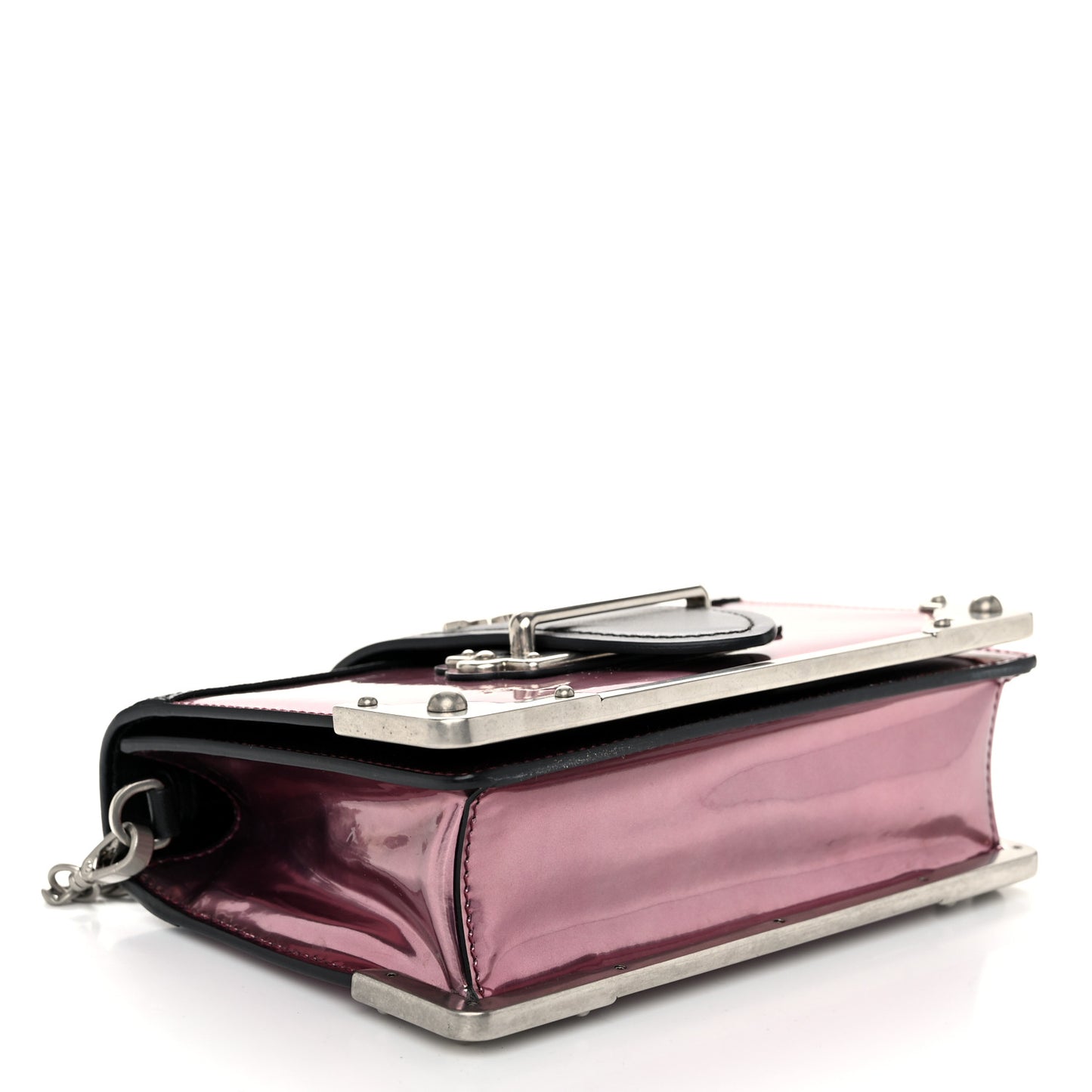 Metallic Vitello Saffiano Cahier Bag Ibisco Black