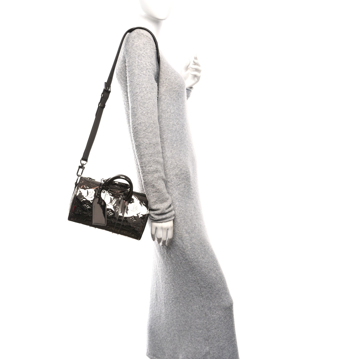 Louis Vuitton Mirror Monogram Heritage Keepall Bandouliere 25 Gunmetal 2 of 9