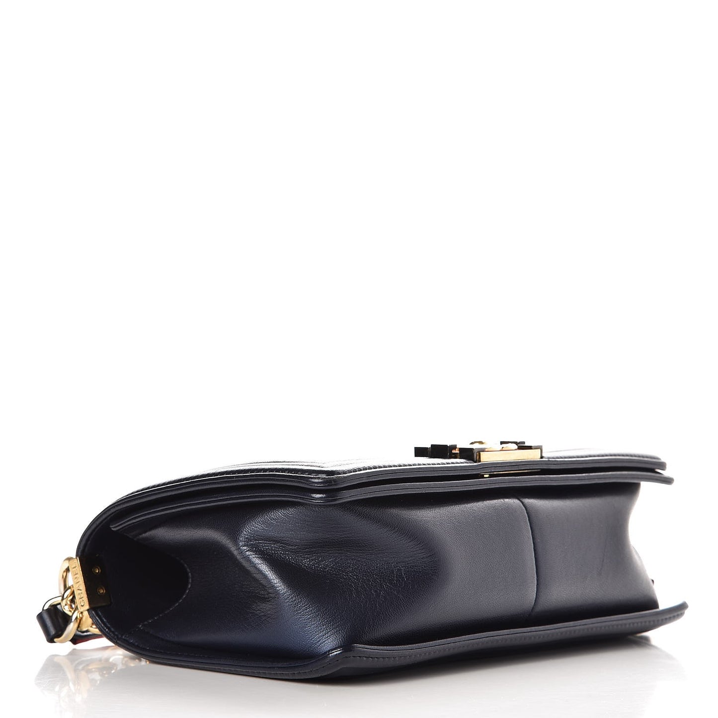 Lambskin Embossed Medium Boy Cube Flap Navy