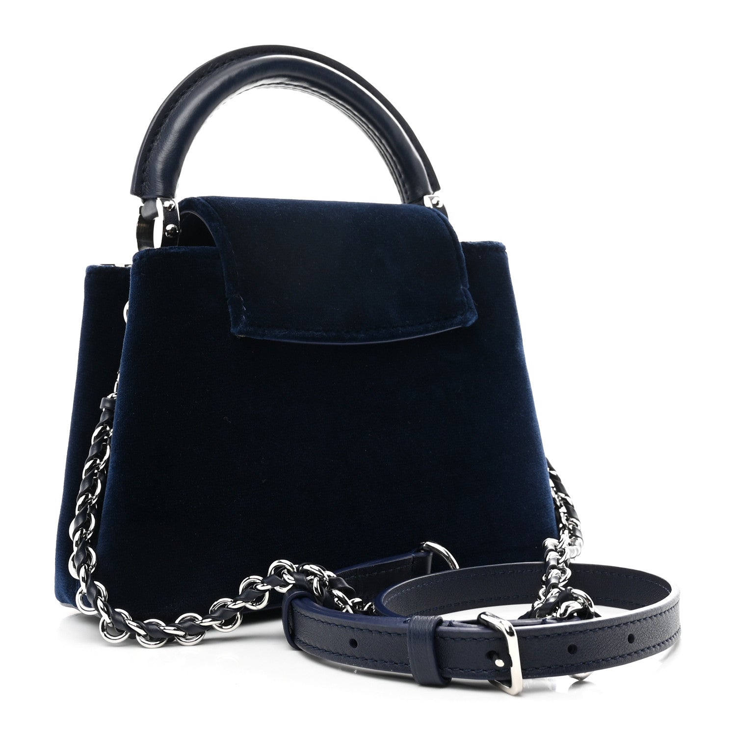 Louis Vuitton Velvet Crystal Capucines Mini Midnight Blue 3 of 9