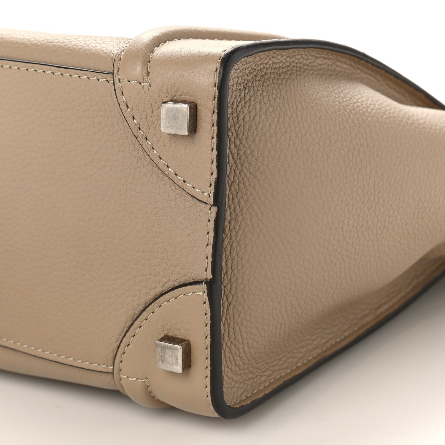 Celine Drummed Calfskin Micro Luggage Dune 8 of 8