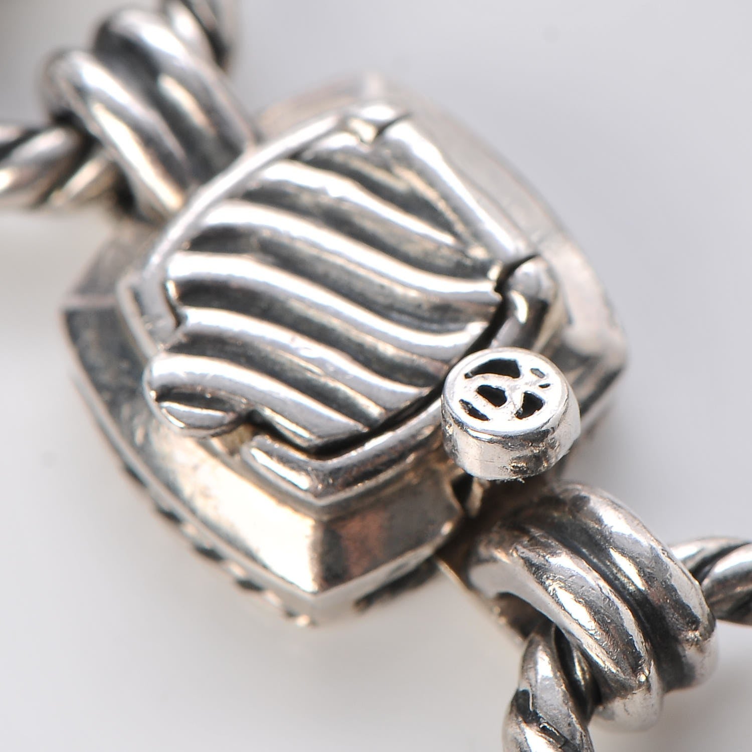 David Yurman Sterling Silver Blue Topaz 7mm Renaissance Linked Bracelet 4 of 6