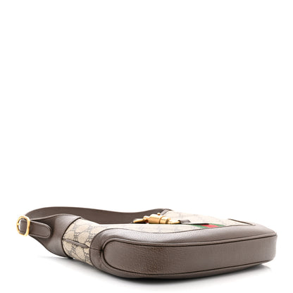 Gucci X BALENCIAGA BB Supreme Monogram Calfskin Web Small Jackie 1961 Hobo Beige Ebony 4 of 10