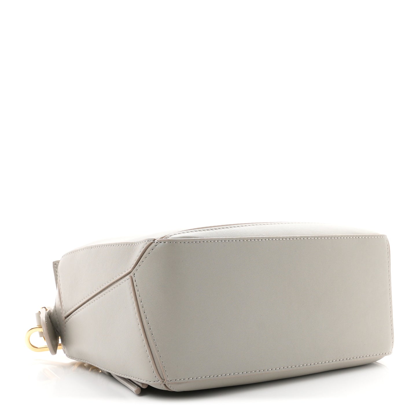 Calfskin Small Woven Puzzle Bag  Shell Grey