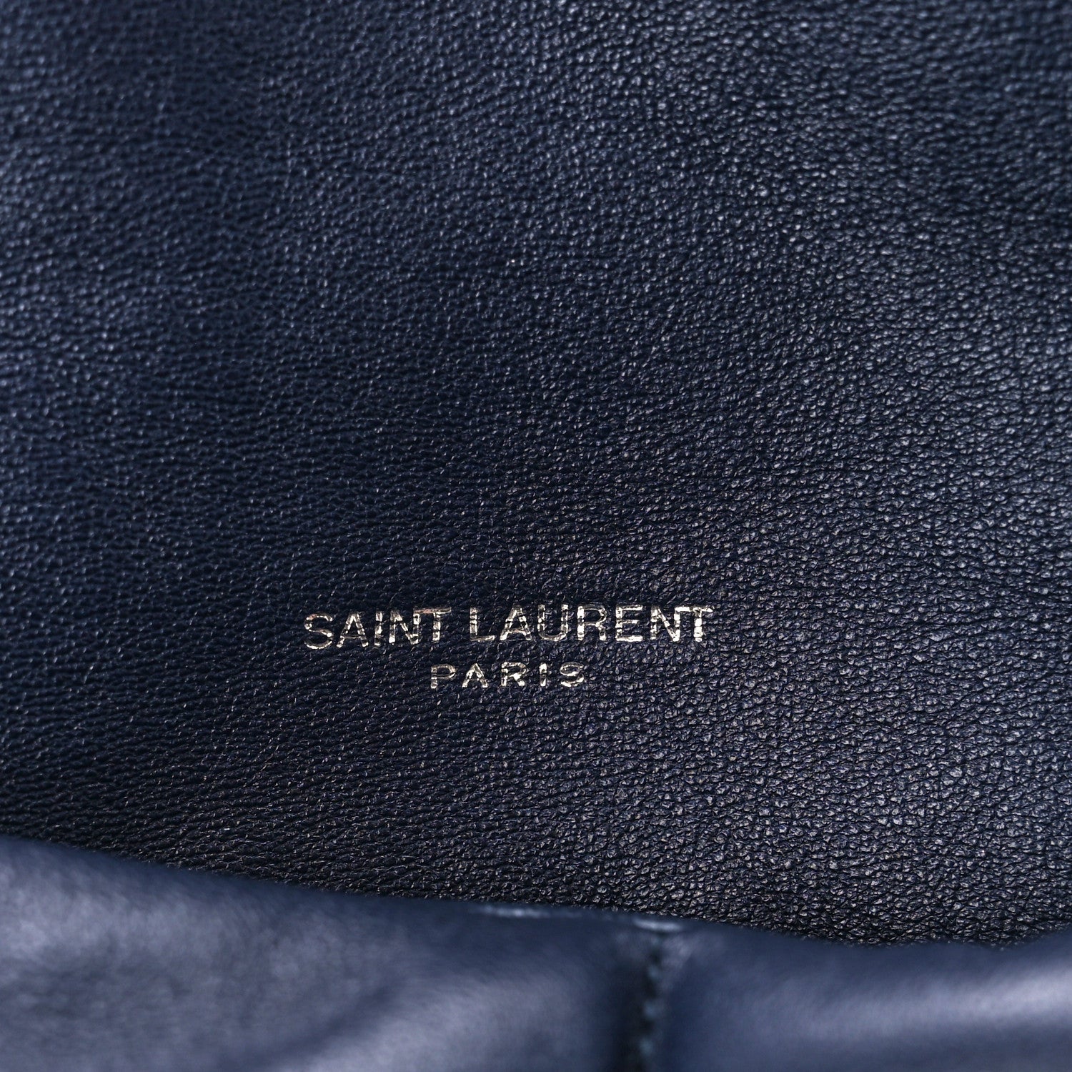 Saint Laurent Lambskin Quilted Medium Loulou Puffer Monogram Chain Satchel Navy 6 of 11