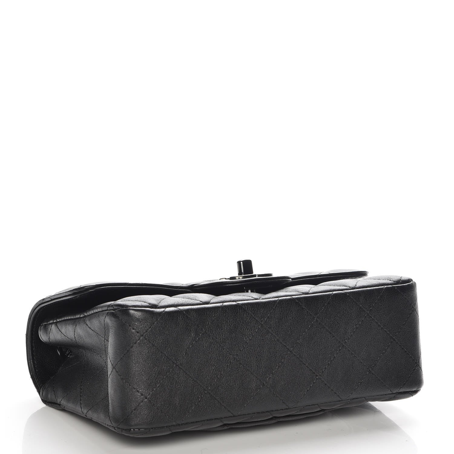 Chanel Crumpled Calfskin Quilted Mini Rectangular Flap So Black 4 of 7