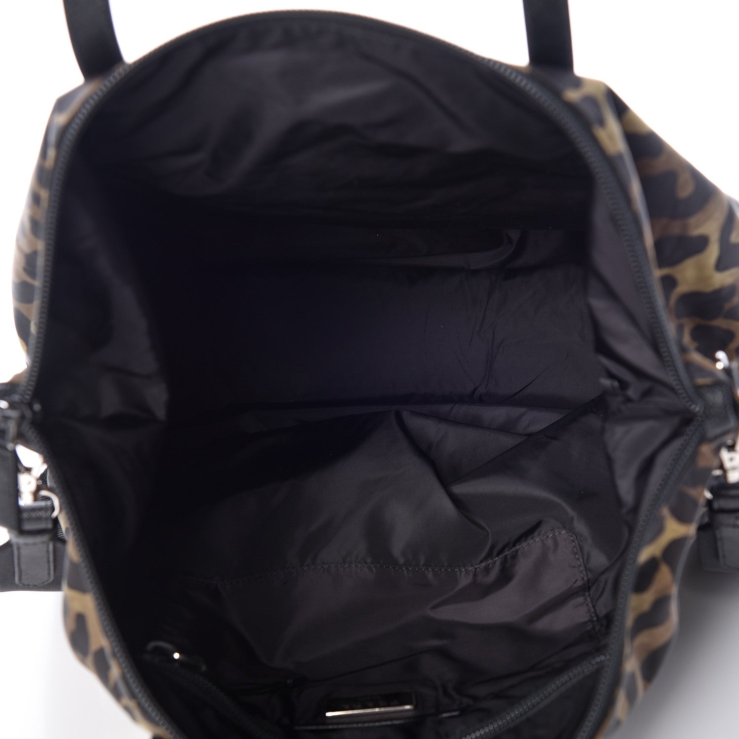 Prada Tessuto Nylon Saffiano Leopard Print Tote Mimetico 6 of 10