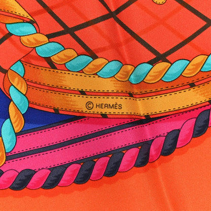 Hermes Silk Grande Tenue Scarf 90 Orange 4 of 6