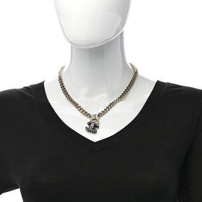 Chanel Crystal CC Lock Short Necklace Black Gold 2 of 5