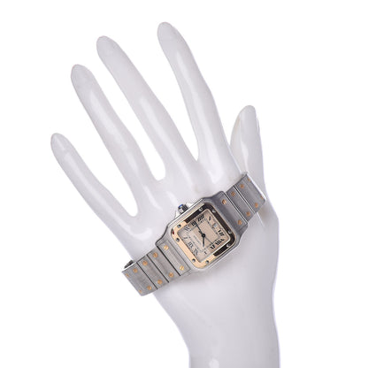 Cartier Stainless Steel 18K Yellow Gold 29mm Santos De Galbee Quartz Watch 3 of 10