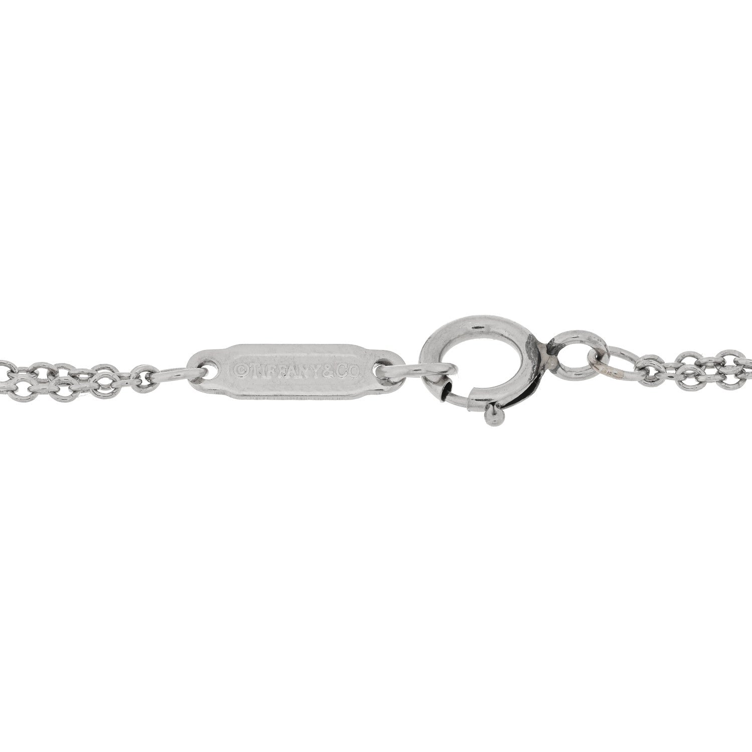 Tiffany Platinum Diamond .17ct Double Chain Solitaire Bracelet 3 of 3