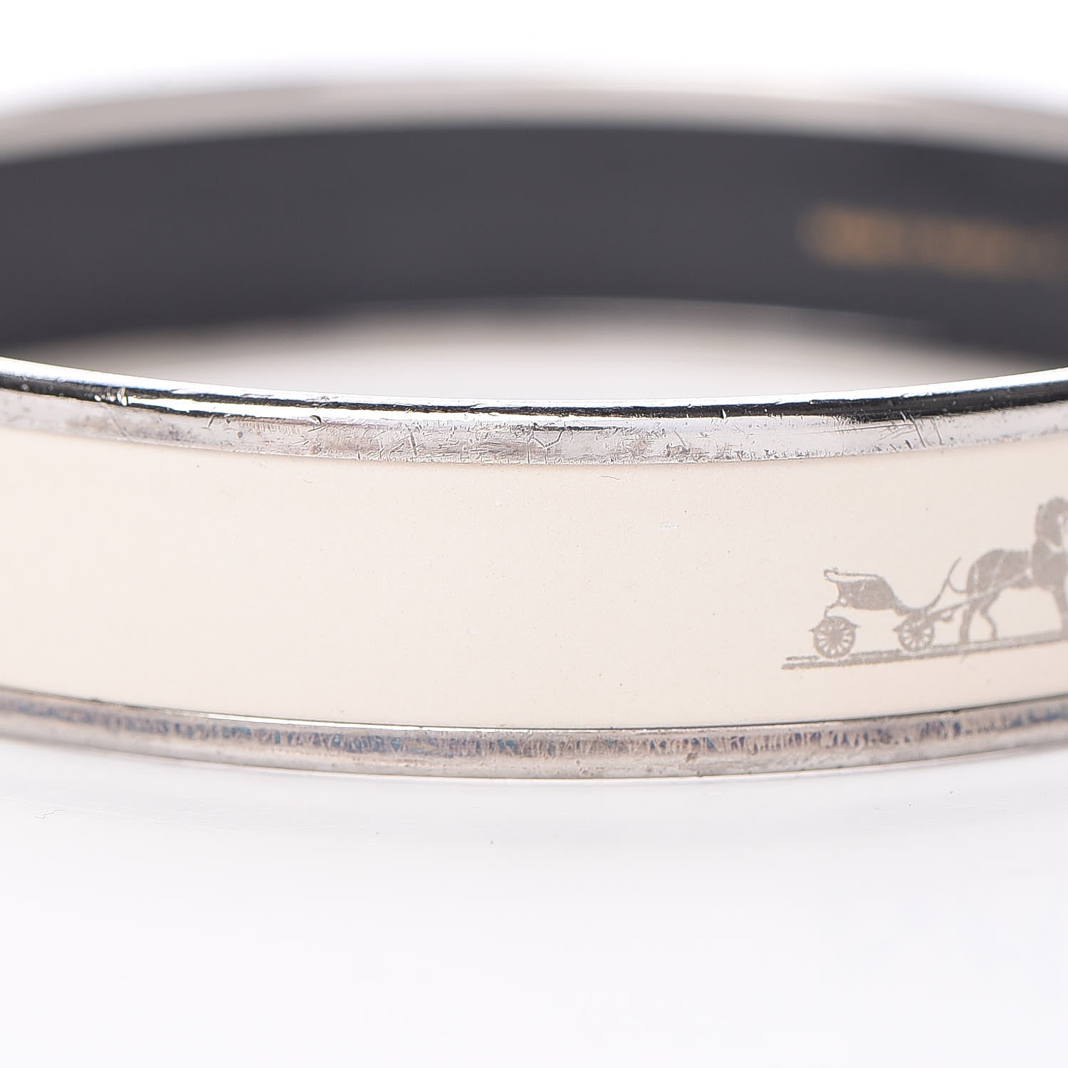 Hermes Enamel Printed Caleche Medium Bracelet 65 Pannacotta 6 of 6