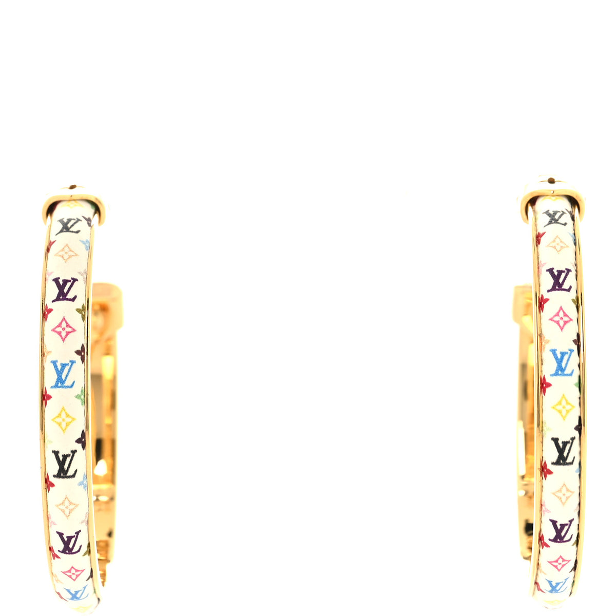 Louis Vuitton LV X TM Monogram Multicolor Hoop Earrings White 1 of 5