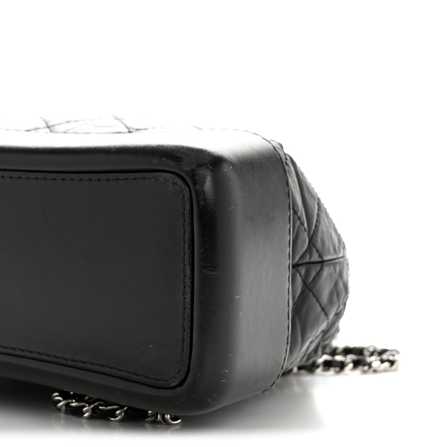 Aged Calfskin Quilted Small Gabrielle Backpack Black