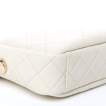 Chanel Caviar Flat Quilted Small Coco Tassel Camera Case White 8 of 10