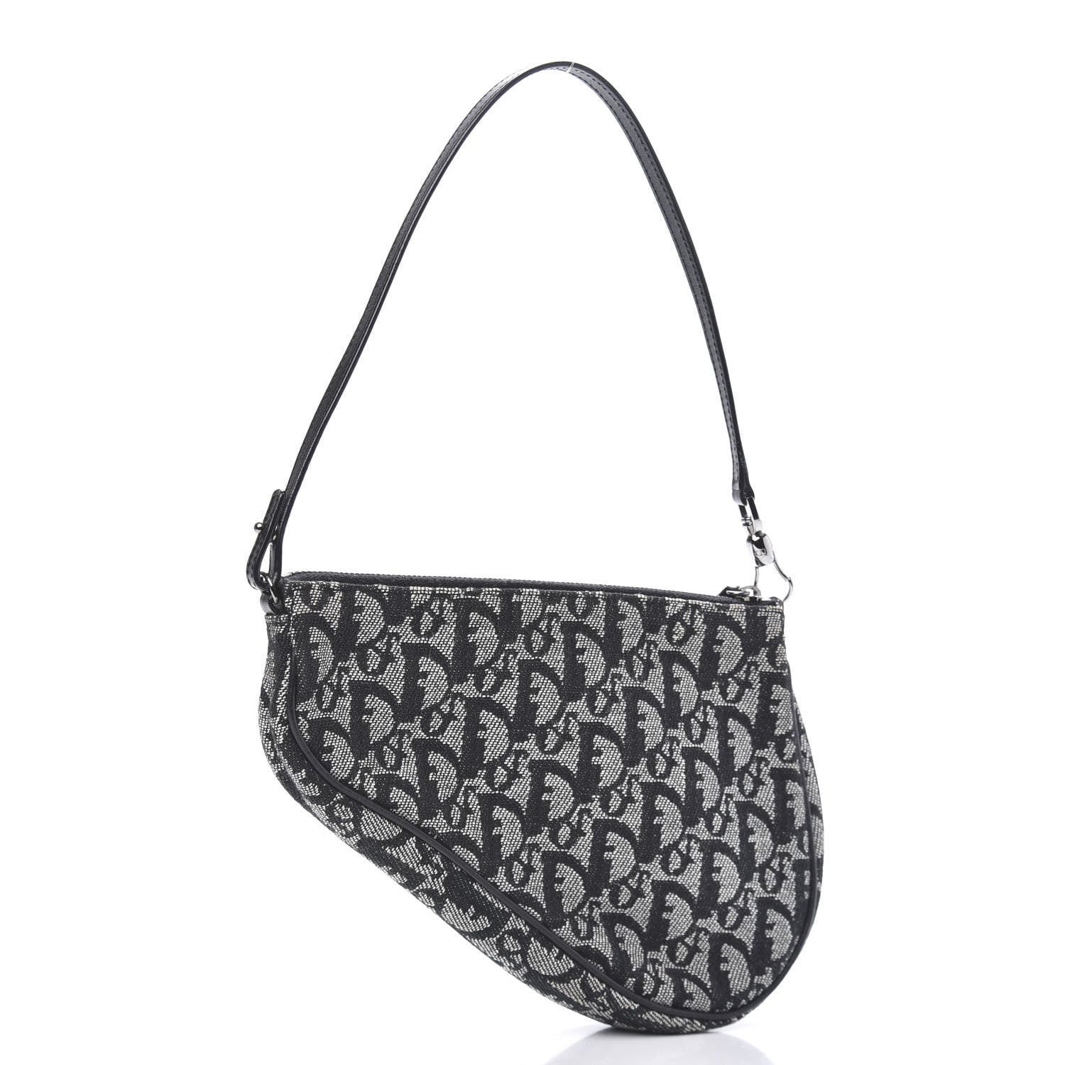 Christian Dior Monogram Mini Saddle Pochette Black 3 of 9