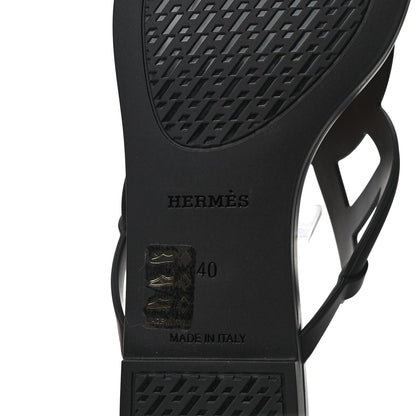 Hermes Rubber Womens Egerie Sandals 40 Black 6 of 8
