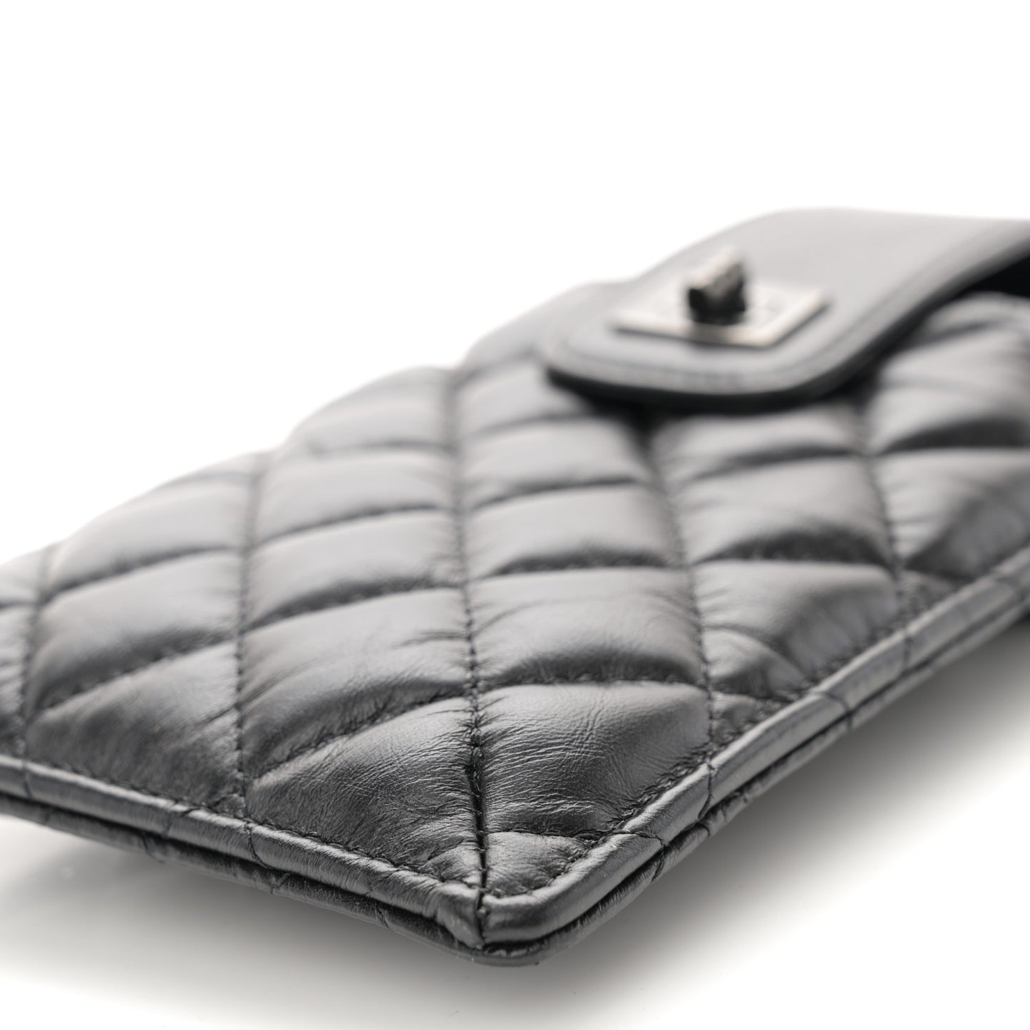 Aged Calfskin Quilted Reissue Phone Holder With Chain Bag So Black