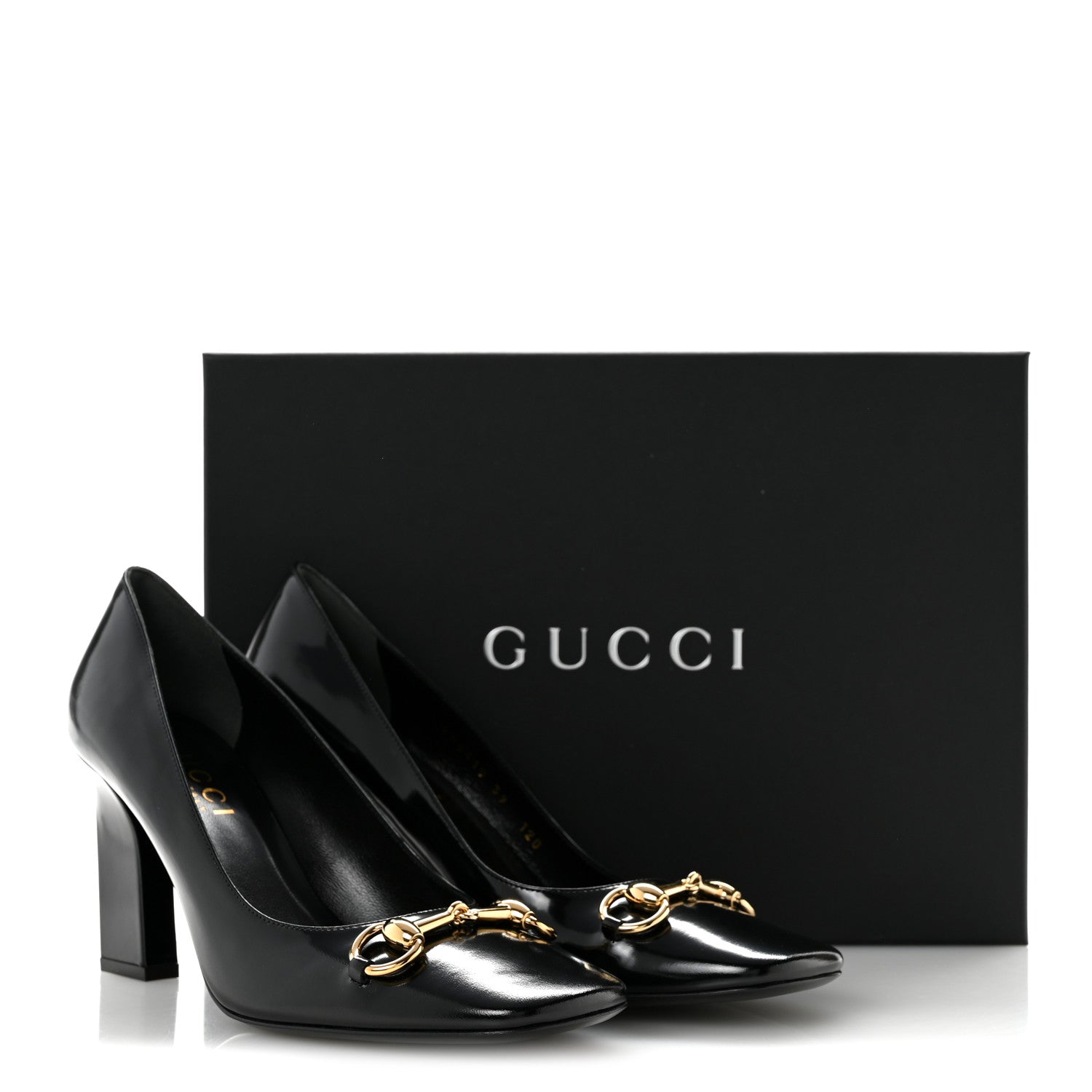 Gucci Shiny Calfskin Horsebit Signora 85mm Pumps 39 Black 10 of 10