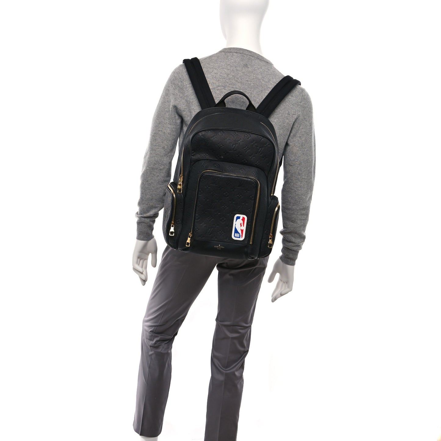 X NBA Grained Calfskin Monogram Basketball Backpack Black
