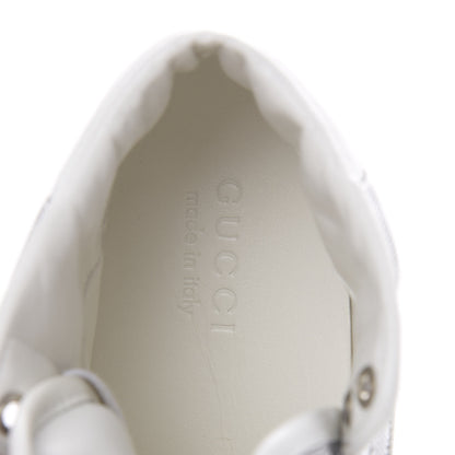 Gucci Baling Fabric Nappa Moorea Interlocking G Mens High Top Sneakers 6 Great White White 7 of 8