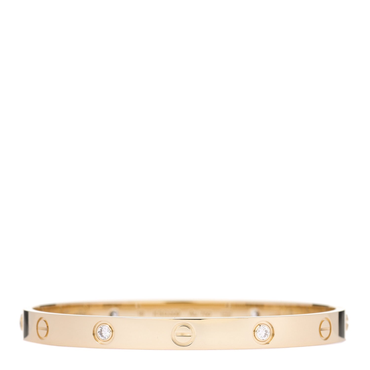 Cartier 18K Yellow Gold 4 Diamond LOVE Bracelet 18 1 of 6