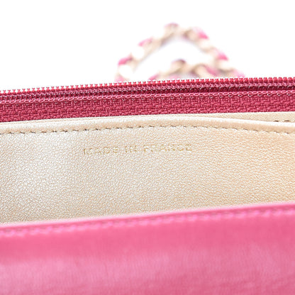 Chanel Caviar Camellia Embossed Wallet On Chain WOC Fuchsia 7 of 22