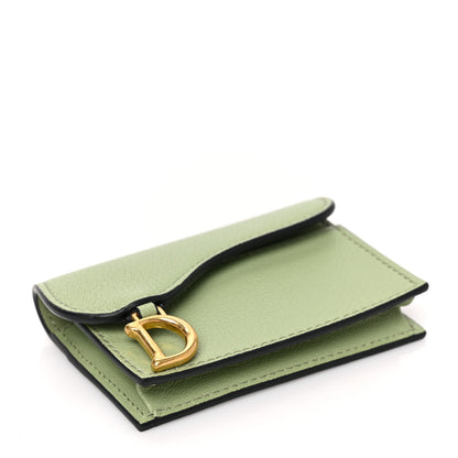 Christian Dior Goatskin Saddle Card Holder Light Green 4 of 7