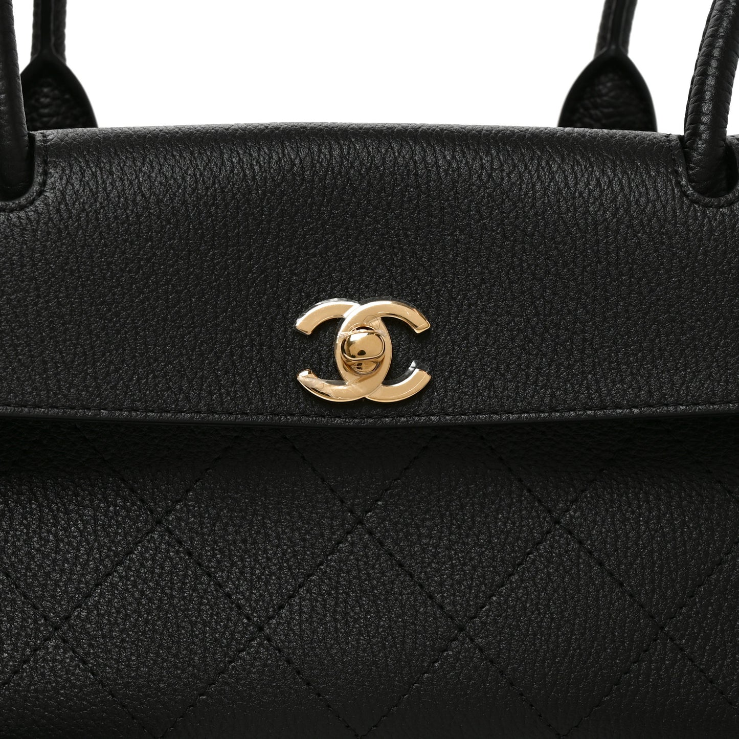 Grained Calfskin Urban Essentials Small Shopping Bag Black