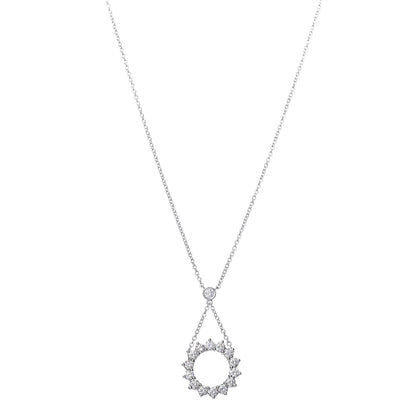 Tiffany Platinum Diamond Small Open Circle Pendant Necklace 1 of 6